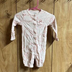 Carter's Light Pink Floral-Print Long-Sleeve Footie
